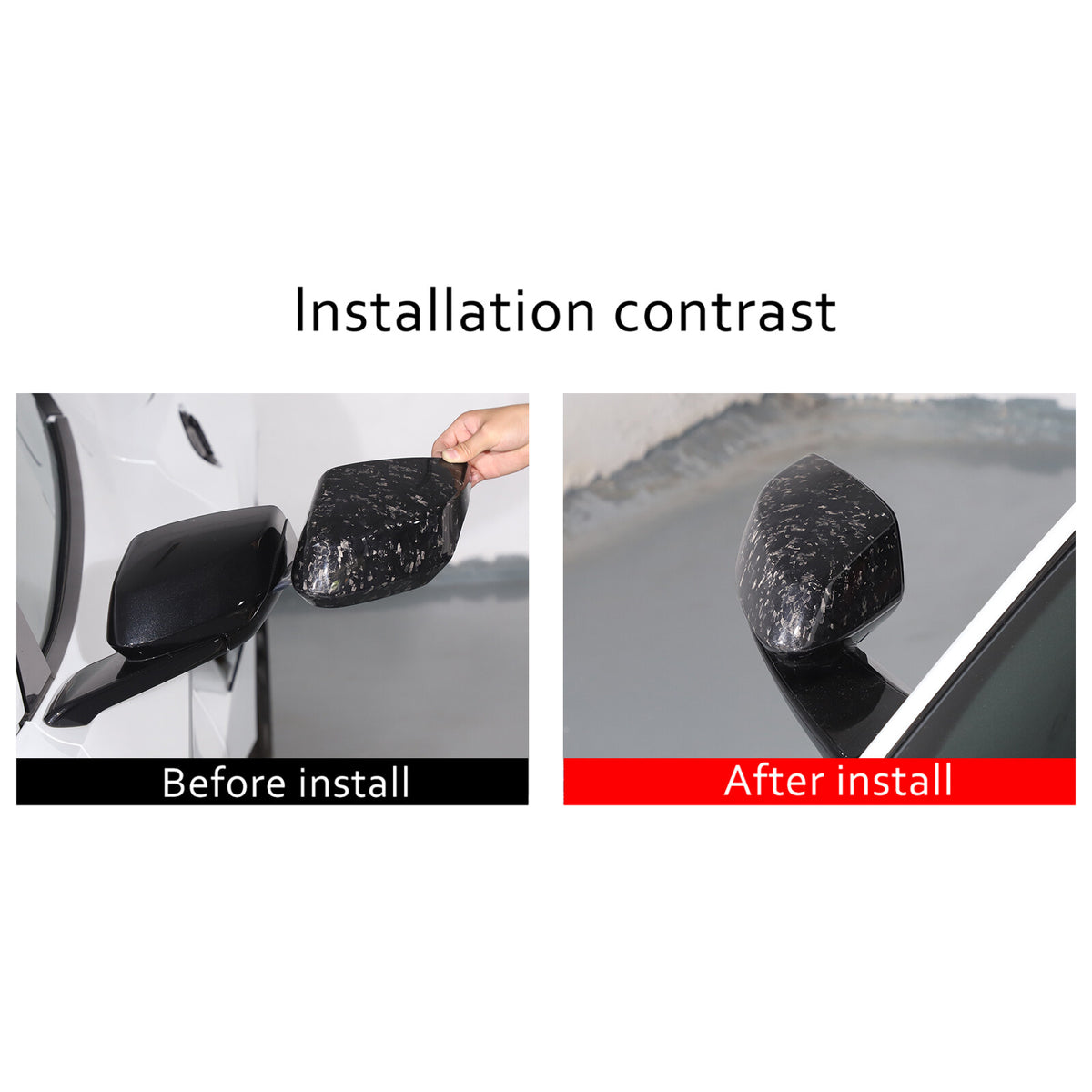 Forged Real Carbon Fiber Side Review Mirror Cover Trim For Corvette C8 2020-26 19