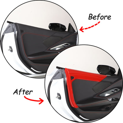 ABS Red Inner Interior Door Panel Cover Trim For Corvette C8 Z51 Z06 2020-26 18