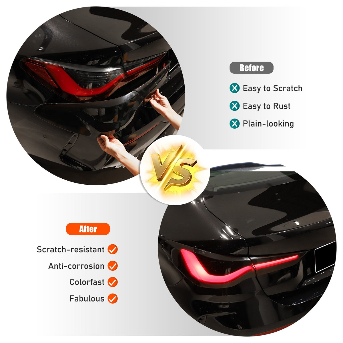 Smoked Rear Tail Light Guard Decor Cover Trim Bezels For BMW 4 Series 2021+ 19
