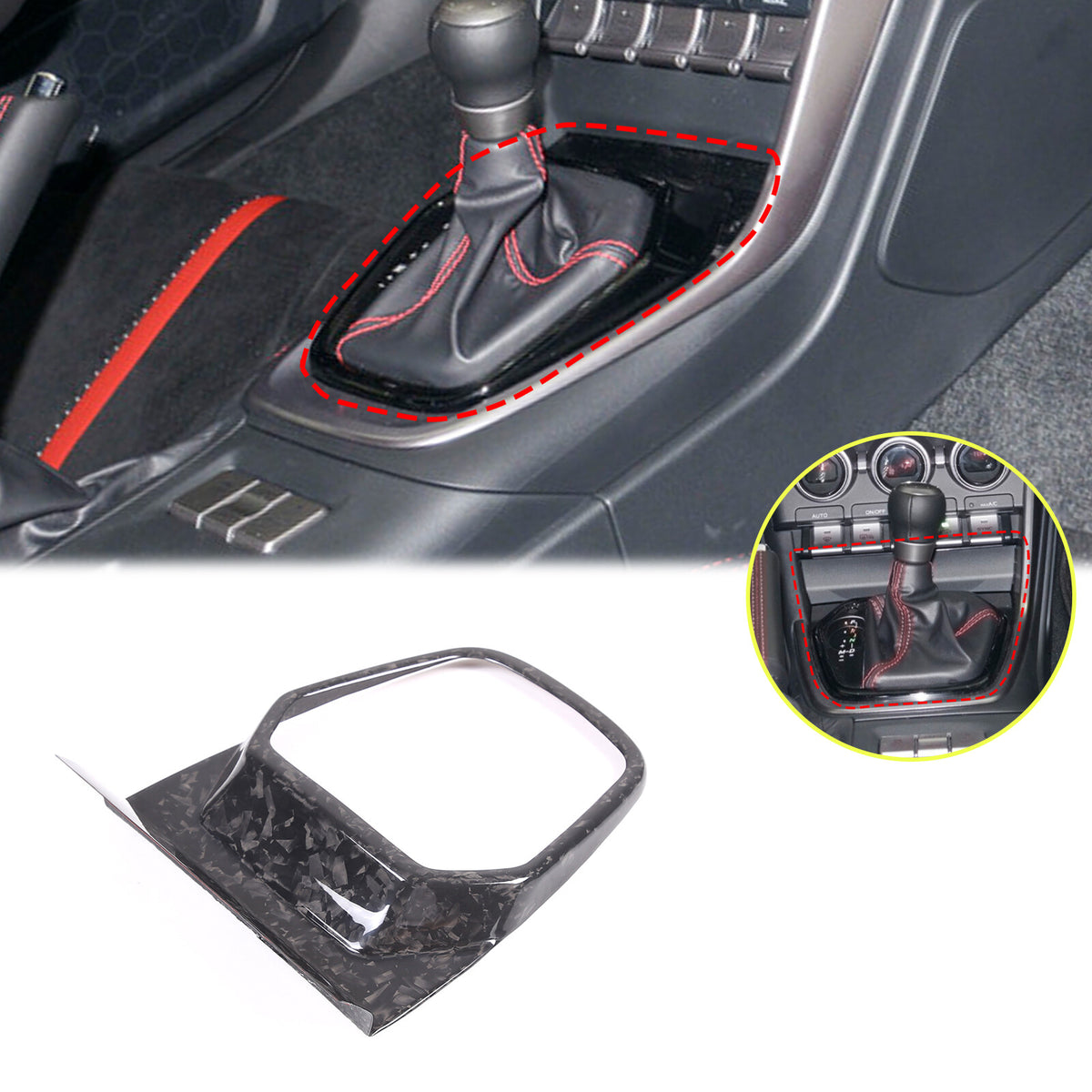 Forged Carbon Fiber Center Gear Panel Cover Trim For Toyota 86 Subaru BRZ 2022 7