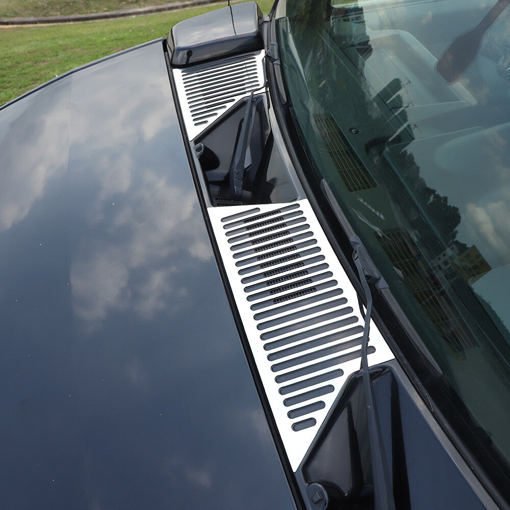 Silver Steel Front Engine Hood Air Outlet Vent trim cover For Hummer H2 2003-09 5