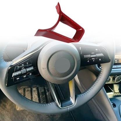 Red Real Carbon Fiber Steering Wheel U-Shape Base Trim For Nissan 400Z Z34 1
