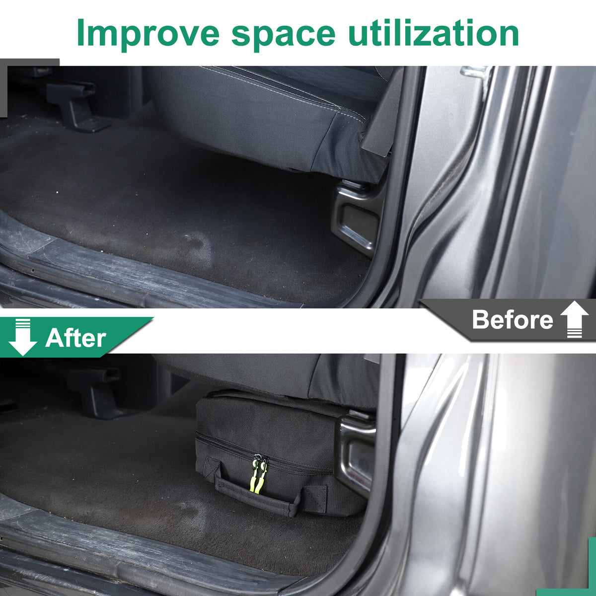 Black Underseat Organizer Tool Pockets Storage Bag for Nissan Titan 2016-2023 10