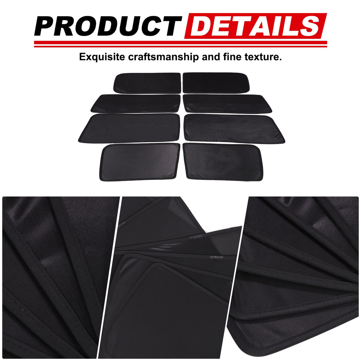Car Window Screen Sun Shade Mesh Cover Windshield For Hummer H2 2003‑2009 15