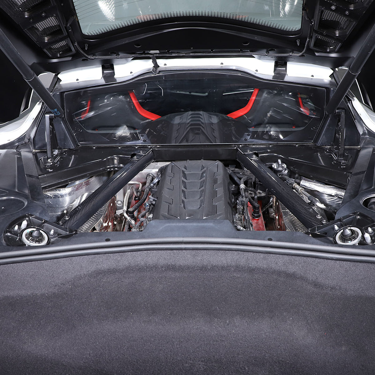 Real Carbon Fiber Engine Bay Tank Panel Cover Frame Trim For Corvette C8 2020-26 - Styles 11-15 7