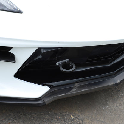 Black Aluminum Front & Rear Bumper Track Racing Tow Hook Trailer For Corvette C8 15