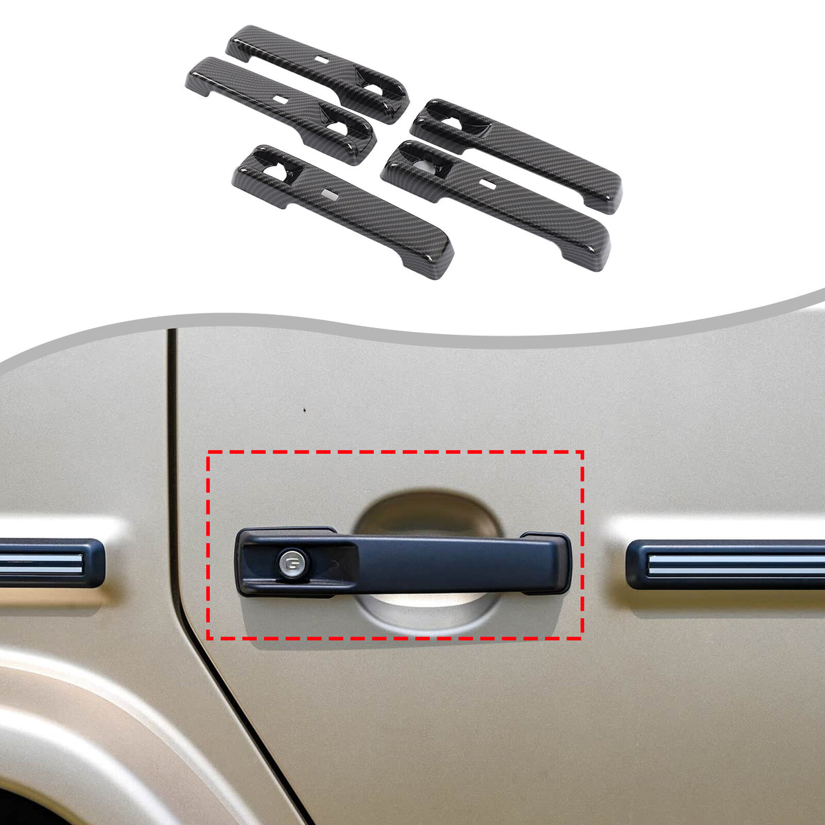 Carbon Fiber ABS Exterior Door Handle Cover Trim For Benz G-Class W465 2025+ 19