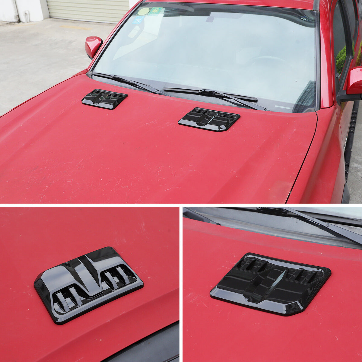 Glossy Black Hood Engine Air Vent Cover Trim For Toyota Tacoma 2015-2022 US 20