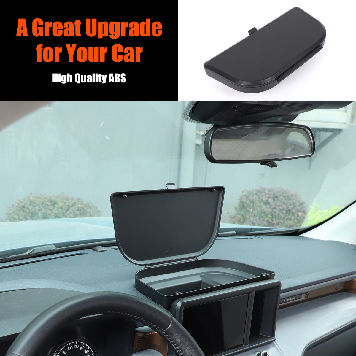 ABS Navigation Screen Rear Storage Box With Lid For Ford Maverick 2022+ US 1