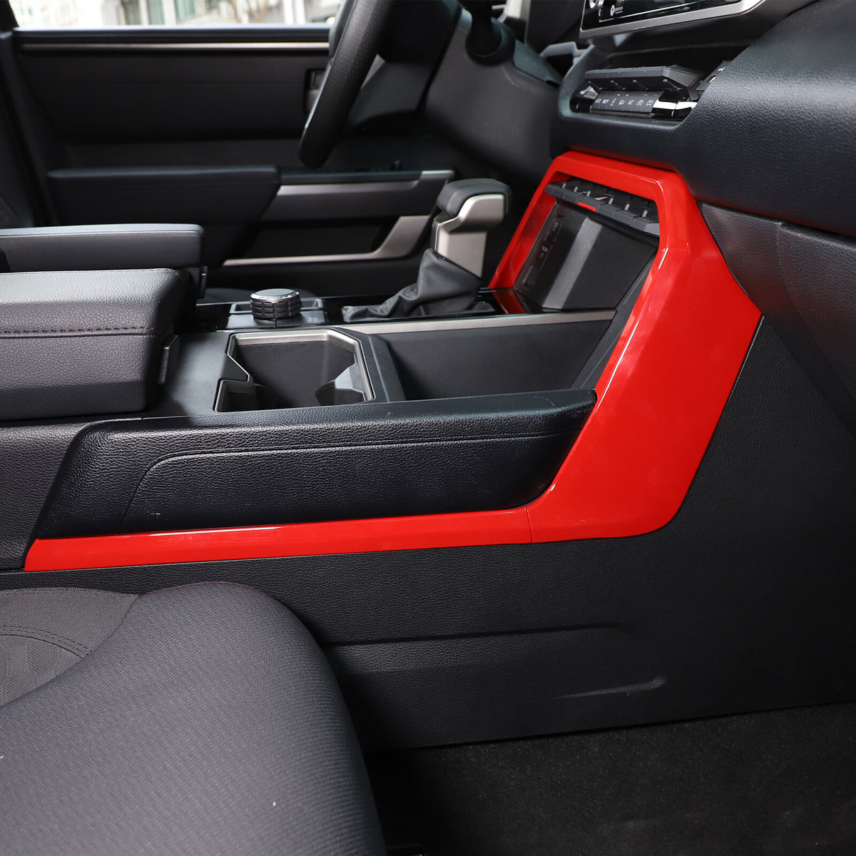 Sport Red ABS Center Console Gear Shift Outer Trim For Toyota Tundra/Sequoia 22+ 18