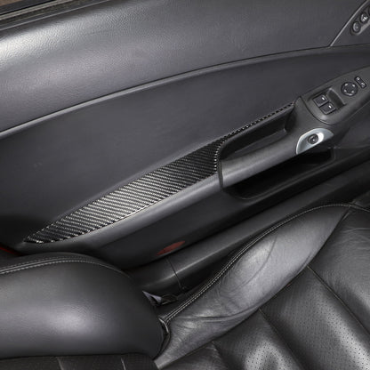 Carbon Fiber soft Door armrest panel Cover sticker Trim For Corvette C6 2005-13 6