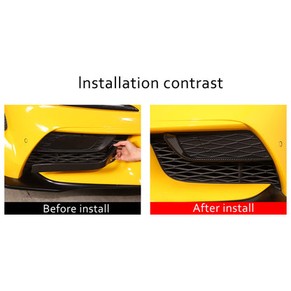 Carbon Fiber Style Front Bumper Side Grill Trim Cover Strip For GR Supra A90 19+ 2