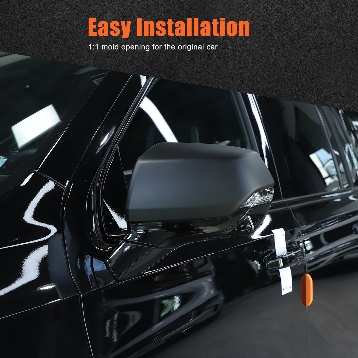 Matte Black Side Rearview Mirror Cover Caps For Cadillac Escalade 2021-2023 US 7