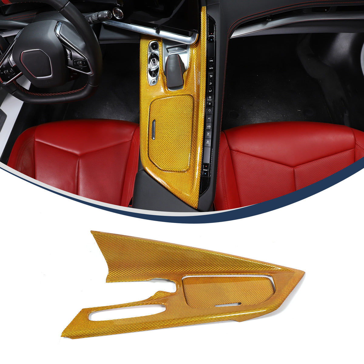 Real Carbon Fiber Center Console Gear Shift Panel Cover For Corvette C8 2020-25 4