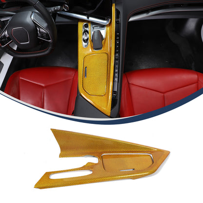 Real Carbon Fiber Center Console Gear Shift Panel Cover For Corvette C8 2020-25 4