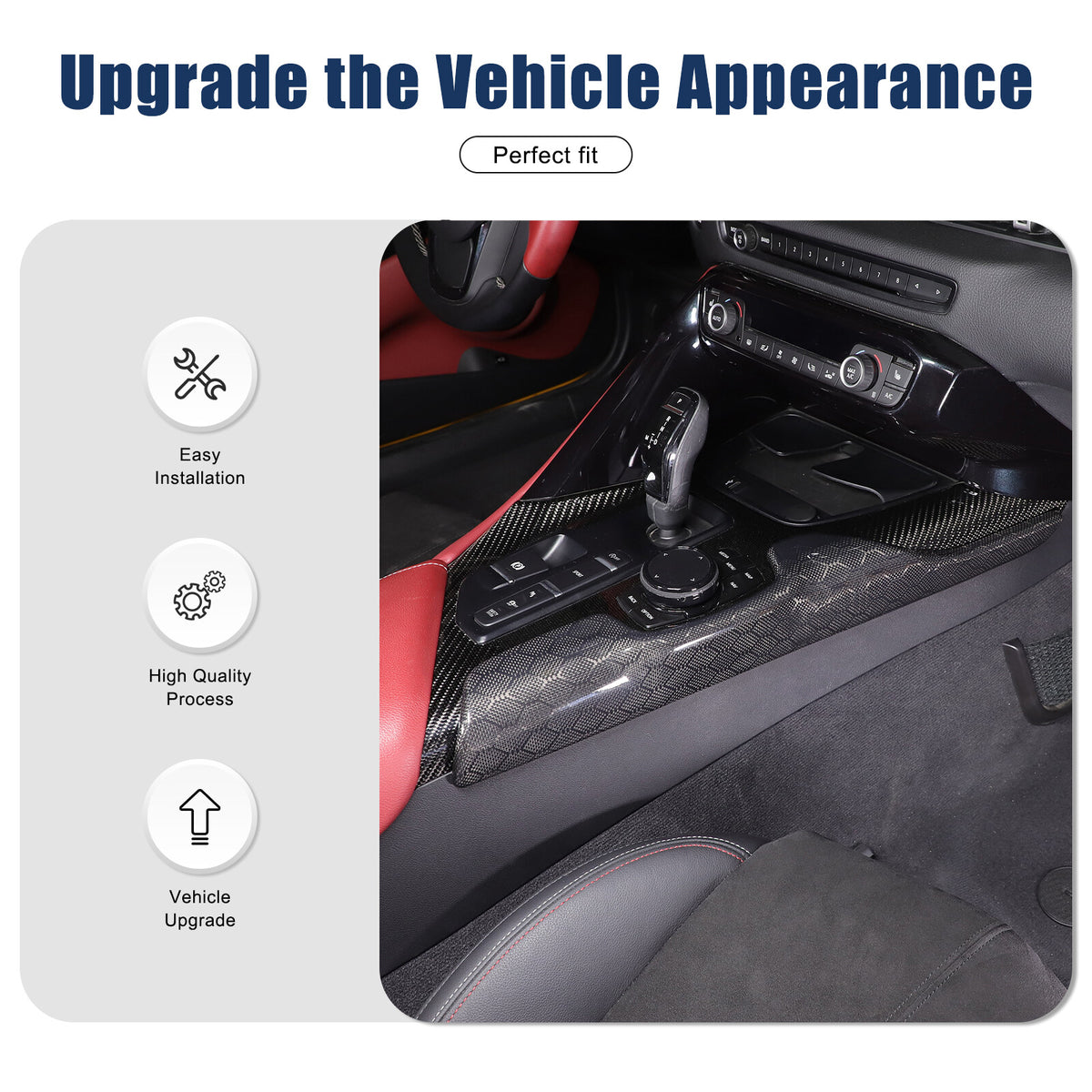Real Carbon Fiber Console Gear Shift Frame Side Cover For Toyota Supra A90 19-25 23