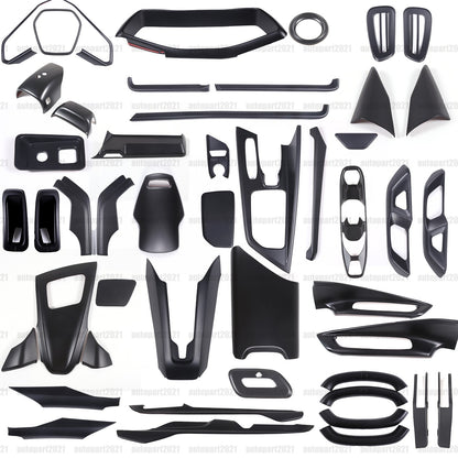 Matte Black ABS Full Interior Set Cover Trim Kit Set For Corvette C8 2020-25 1