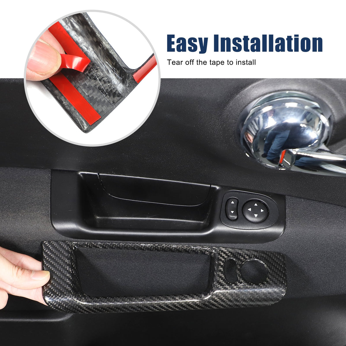 Real Carbon Fiber Mirror Adjustment Panel Trim For Fiat 500 312 2010-2022 21