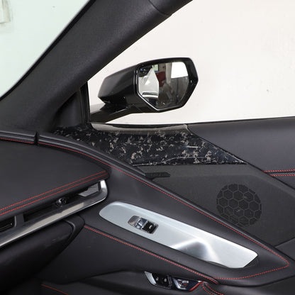 Forged Carbon Fiber Window Glass Door Upper Panel Trim For Corvette C8 2020+ US 1