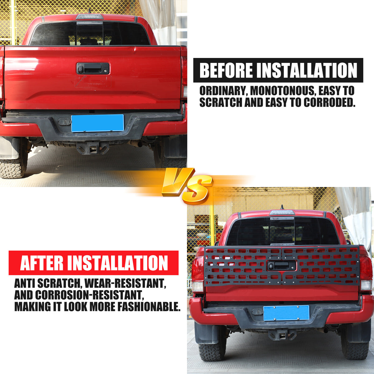 Rear Bed Molle Panel Truck Bed Tailgate Molle Panel For Toyota Tacoma 2016-22 23
