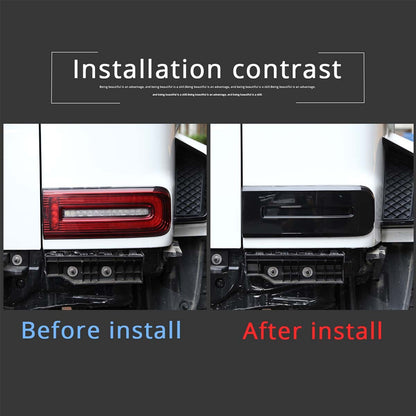 Smoked Black Rear Tail Light Fog Cover Trim Kit For Benz G W464 G500 G63 19-23 10