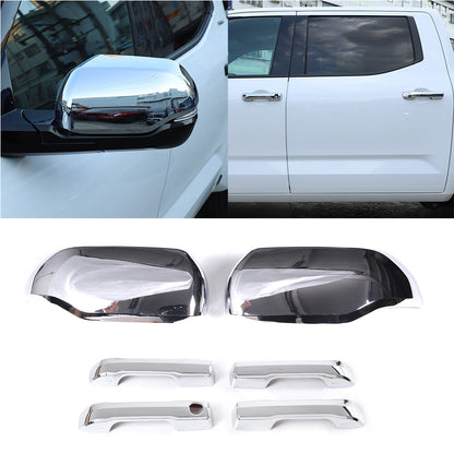 Chrome Side Mirror + Door Handle Covers Molding Trim for Toyota Tundra 2022-26 1