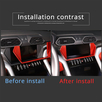 Red Carbon Display Navigation Screen Trim CoverFor Lamborghini URUS 2018-23 2