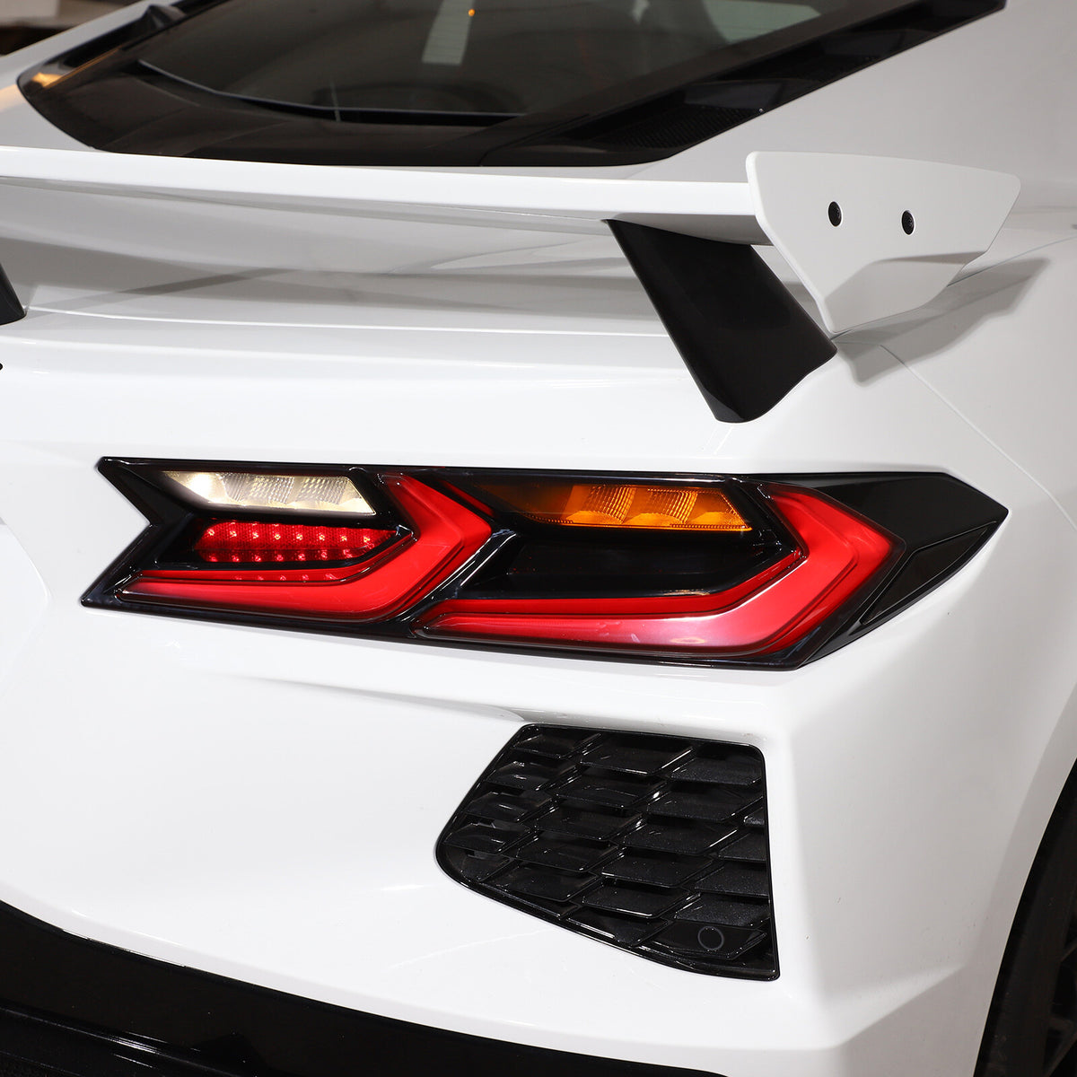 Smoked Blackout Tail Light Lamp Cover Bezel Overlay Trim For Corvette C8 2020+ 9