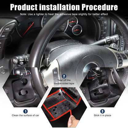 Real Dry Carbon Fiber Steering Wheel Base Lower Trim For Corvette C6 2005-2013 4