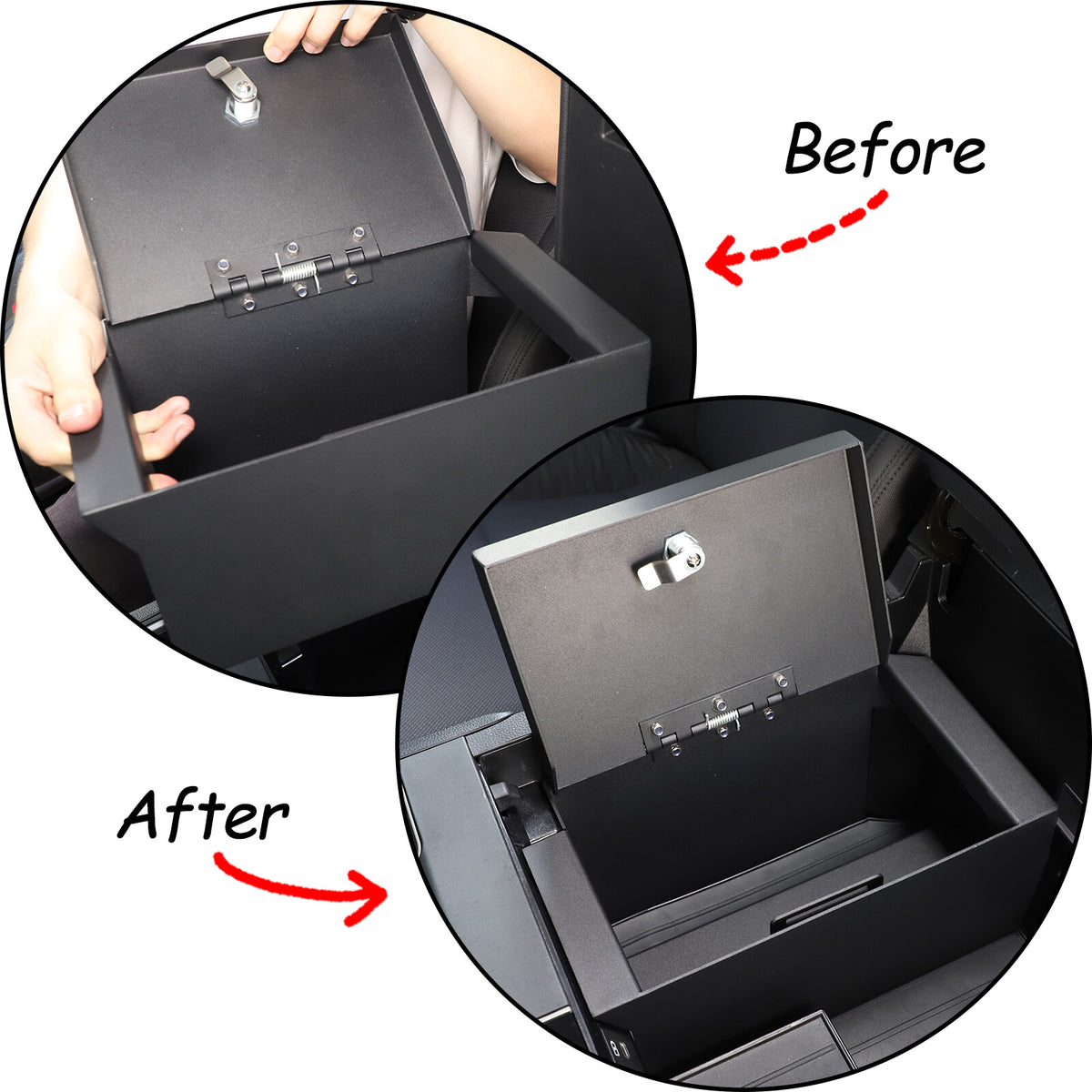Interior Console Lock Security Storage Vault Safe Box for Toyota Tundra 2022+ 7