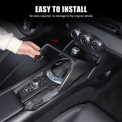 Real Carbon Fiber Front Center Console Trim Cover For Mazda MX-5 Miata 2016-2025 8