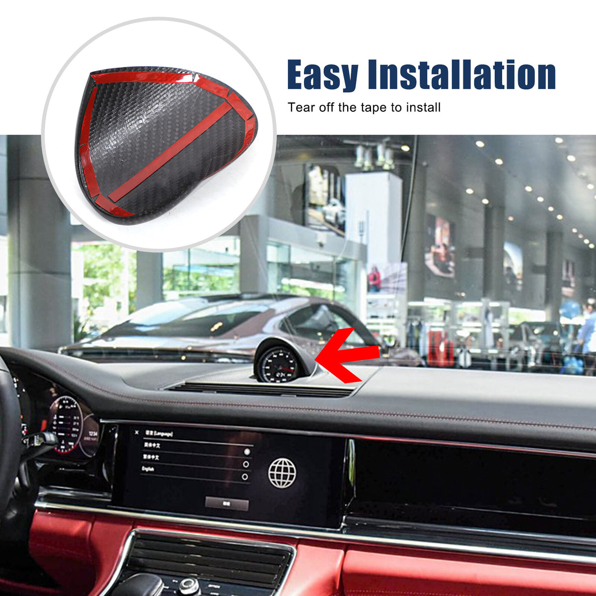 Real Carbon Fiber Center Dashboard Clock Trim For Porsche Panamera 971 17-23 US 4