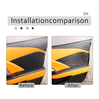 2PCS Carbon Fiber Interior Door Panels Sticker Trim For Corvette C7 2014-2019 US 4