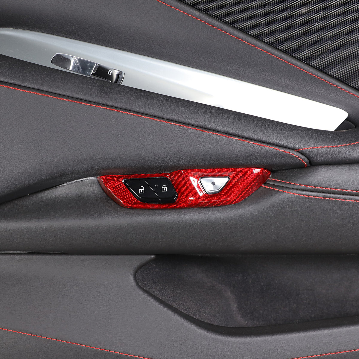 Red Real Carbon Fiber Interior Trim for Corvette C8 20-25 37