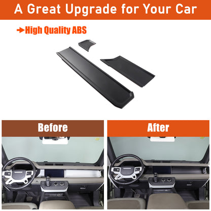 Matte Real Carbon fiber Dashboard wordmark Trim Cover For LR Defender 20-23 US 15