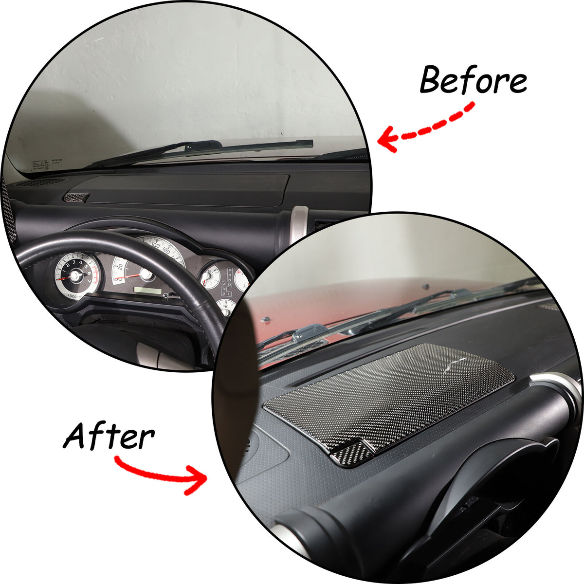 Carbon Fiber Dashboard Storage Box Panel Sticker For Toyota FJ Cruiser 2007-2021 4