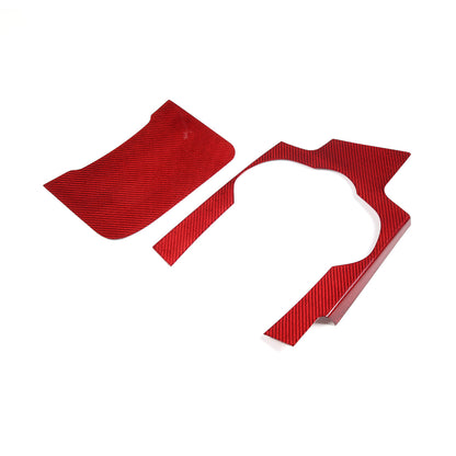 Red Carbon Fiber Car Gear Shift Panel Cover Trim For Alfa Romeo Giulia 2017-19 3