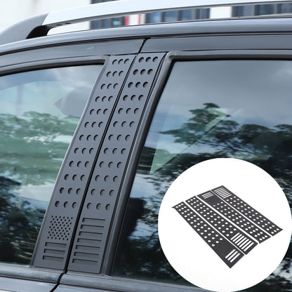4PCS Black Window Center Pillar Panel Trim Cover (US Flag) For Ford Ranger 15-21 4