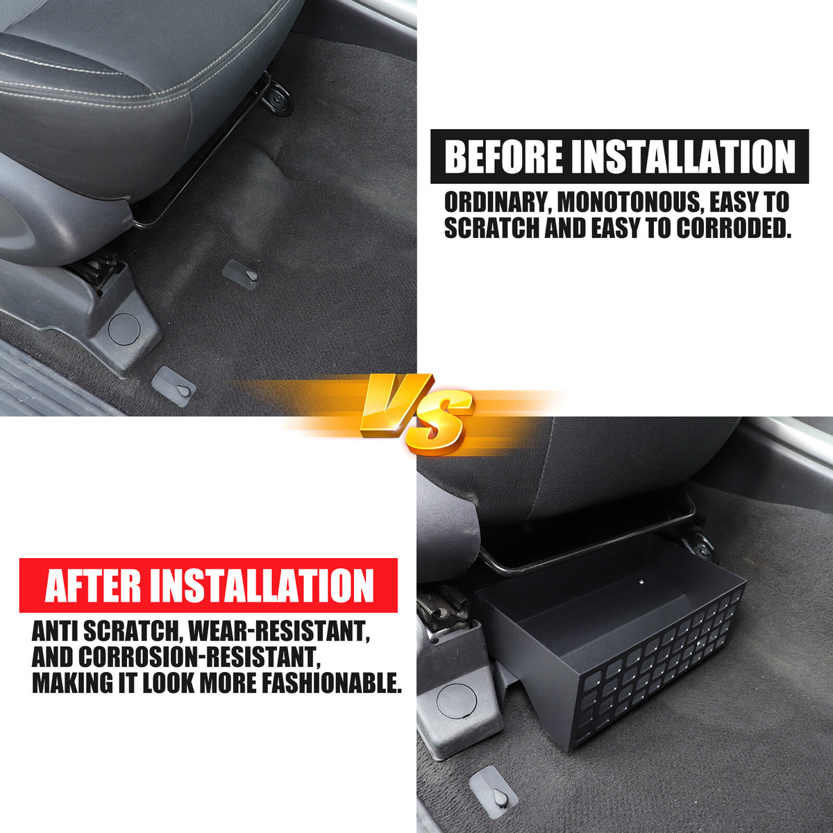 Aluminum Under Passenger Seat Storage Basket For Nissan Titan H61 2016-2023 20