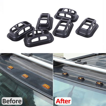 Matte Black ABS Roof Light Cover For Hummer H2 2003-2009 24