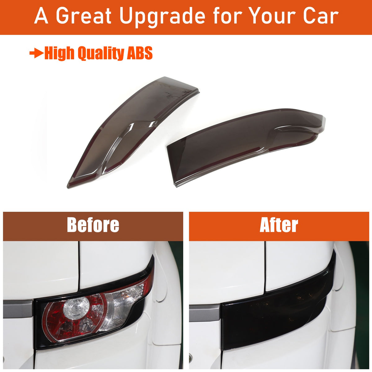 Smoked Black Tail Light Covers Rear Light Guards for Land Rover Evoque 12-19 US 11