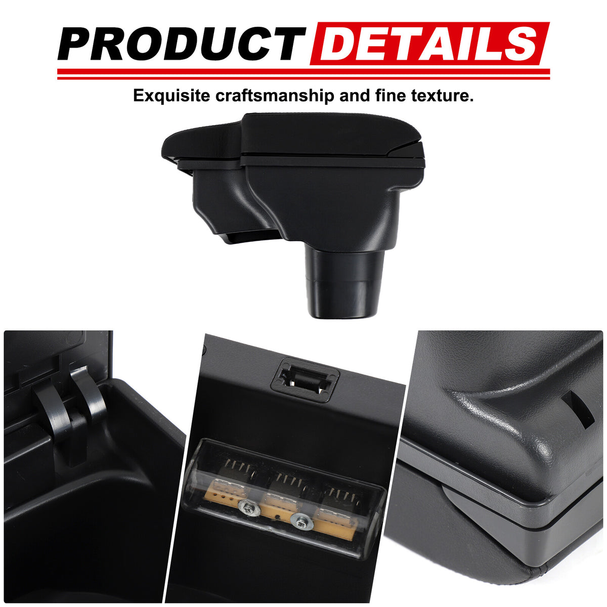 Center Console Armrest Storage Box Black Central Container For Nissan Juke 10-19 20