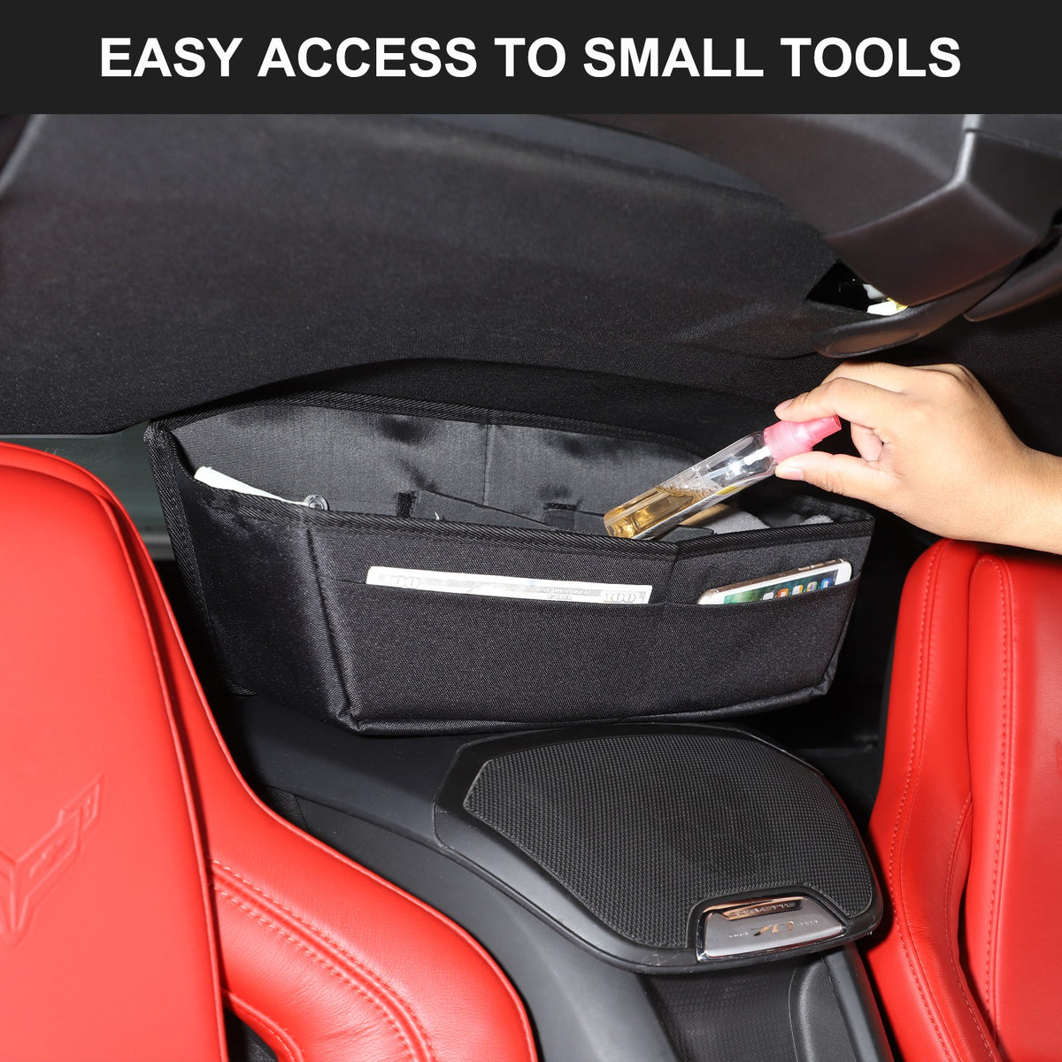 Front & Rear Center Console Storage Bag Tray For Corvette C8 2020+ - Variants 6-10 33