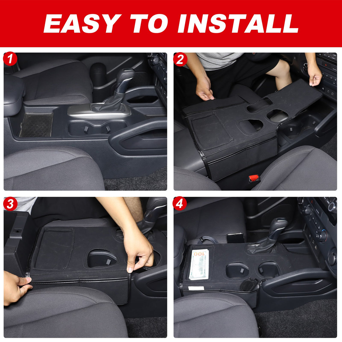 Black Center Console Cover Trim For Nissan Frontier 2022+ US 6