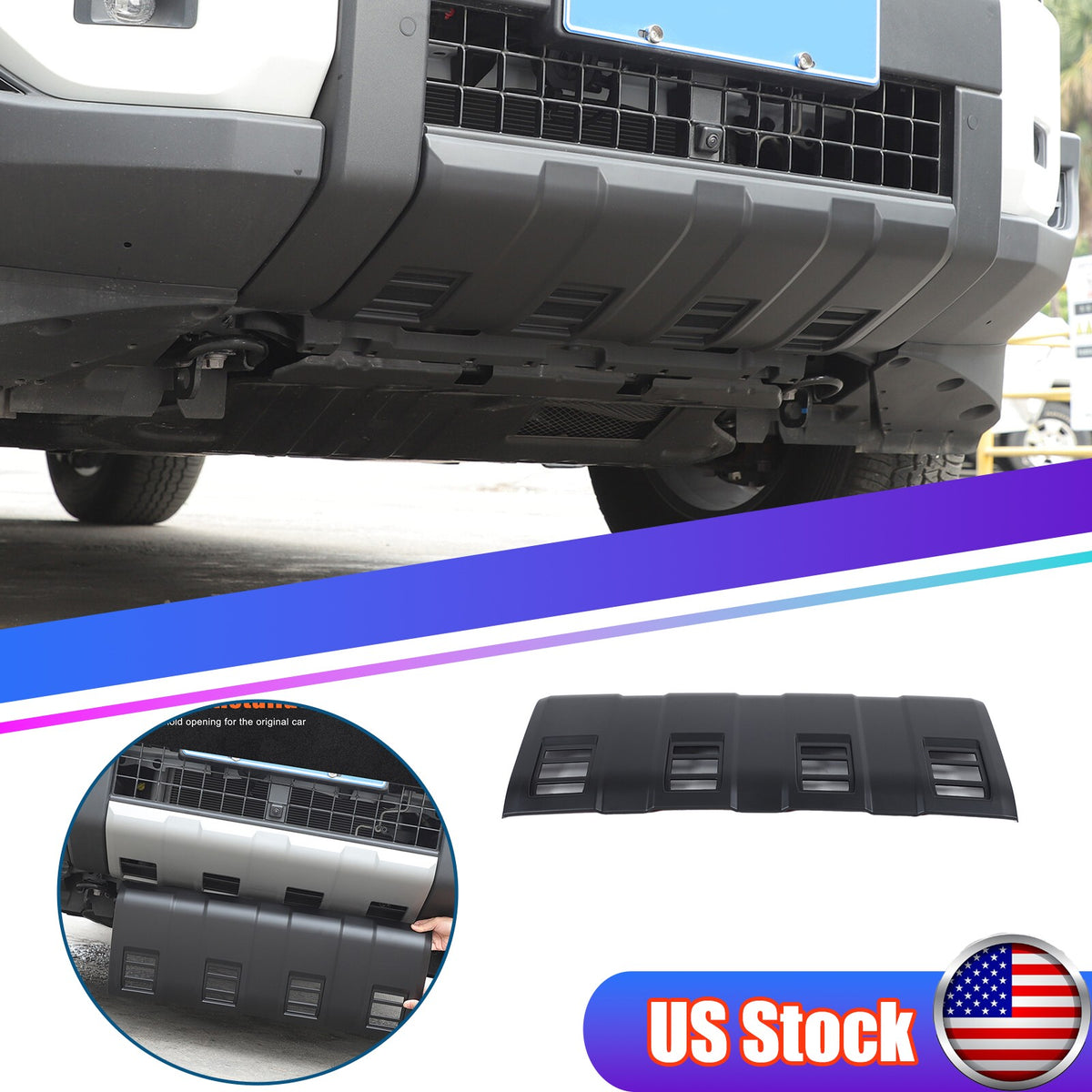Matte Black Front Bumper Guard Plate Trim For Land Cruiser LC250 2024-2025 US 1