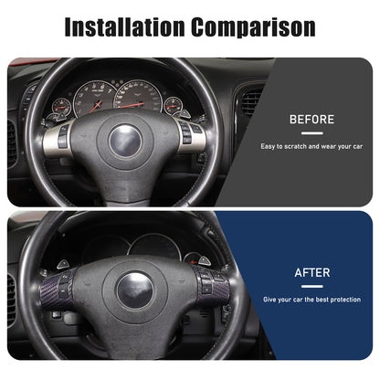 Real Carbon Fiber Steering Wheel Button Cover Trim For Corvette C6 2005-2013 23