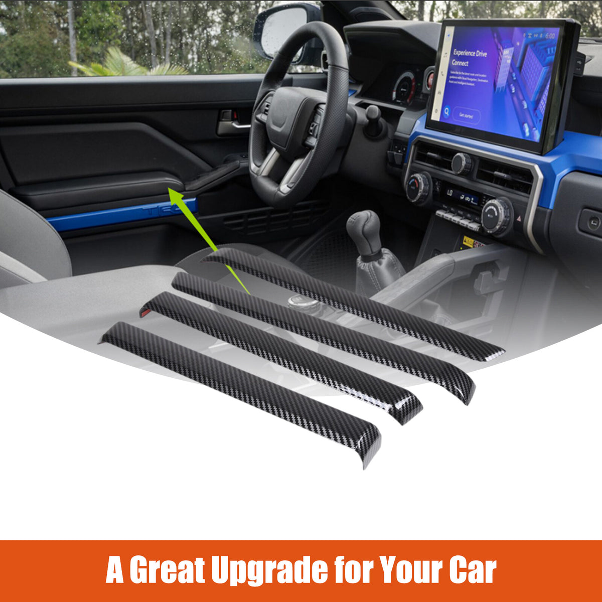 ABS Carbon Fiber Interior Full Set Panel Cover Trim Kit for Toyota Tacoma 24-26 - Styles 1-5 34