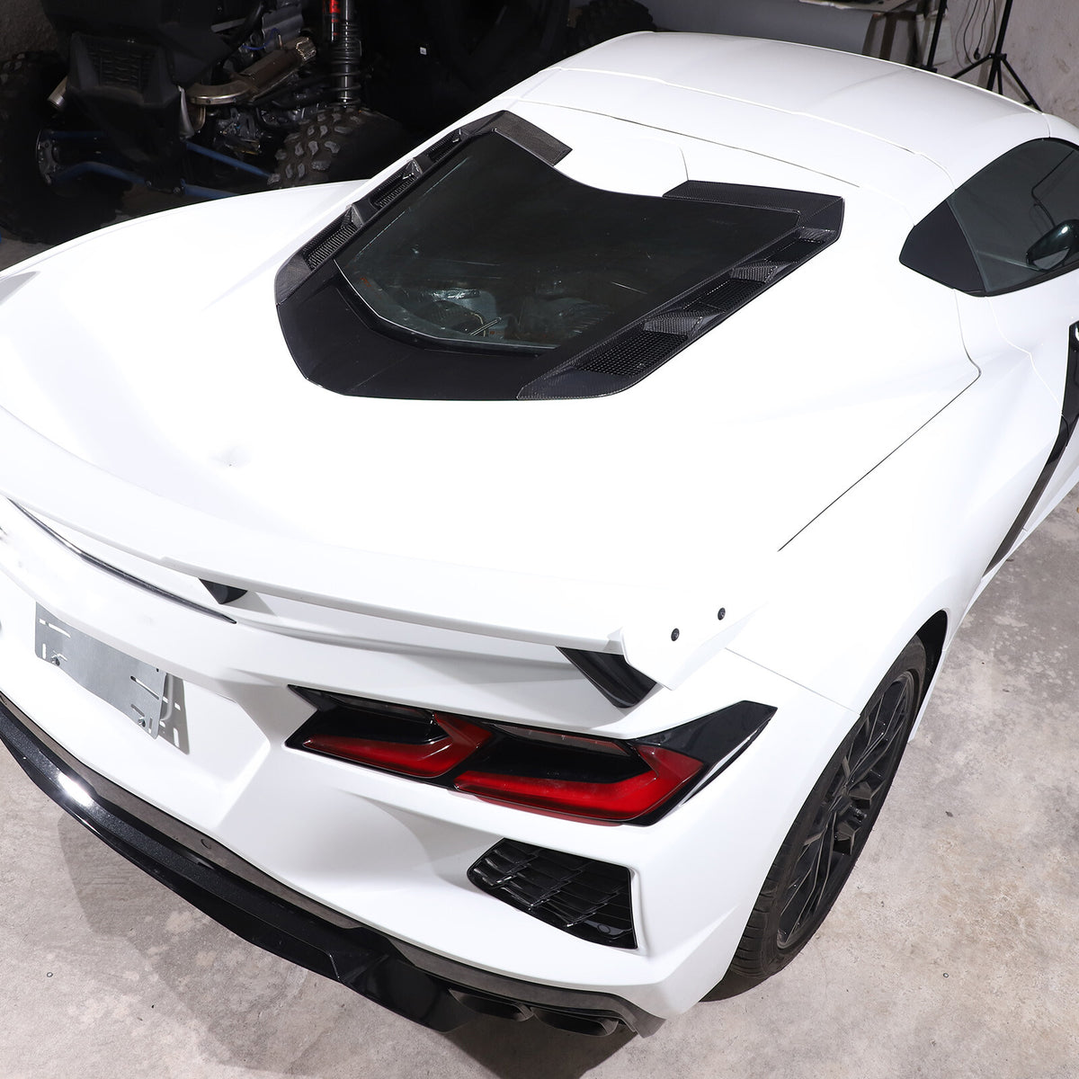 Real Carbon Fiber Rear Window Lower Trim Cover Set For 2020-26 C8 Corvette Coupe 8