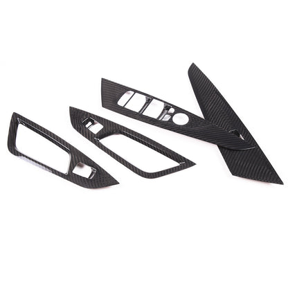 Real Carbon Fiber Window Lift Button Trim Cover For BMW 4 Series G26 2021-22 9