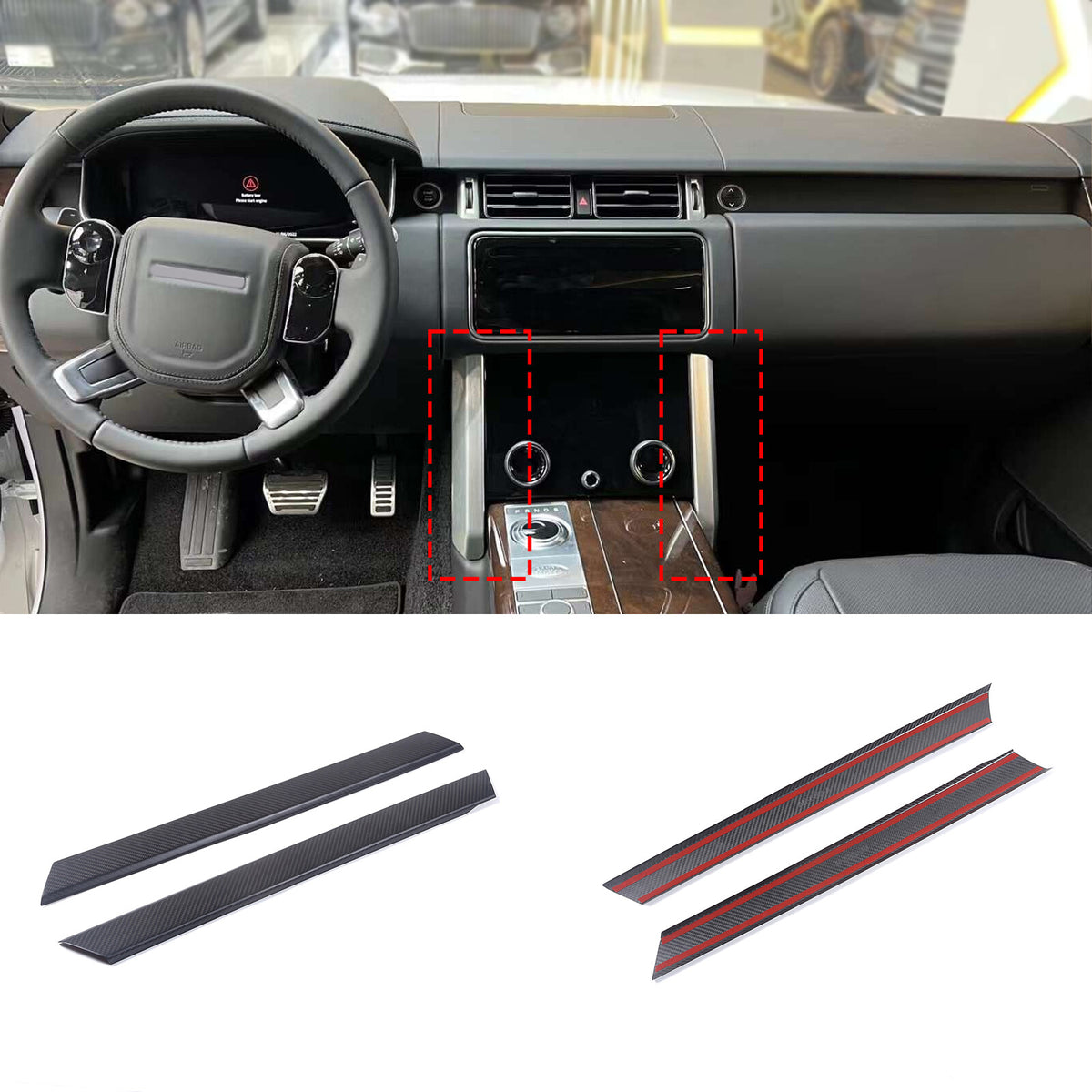 Matte Real Carbon Fiber Center Side Trim Cover For LR Range Rover Vogue L460 23+ 10